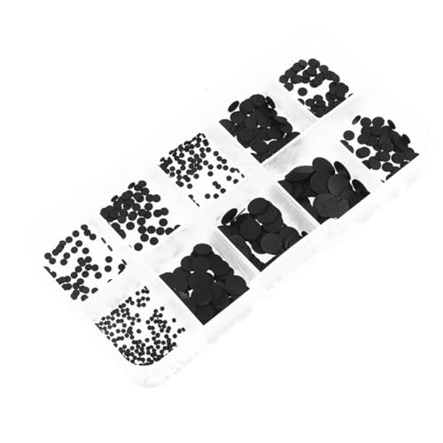 Grimmstr 500pcs/Box 1.5-8mm Different Sizes Conductive Rubber Pads Keypad Repair Kit for IR Remote Control Conductive Rubber, Black
