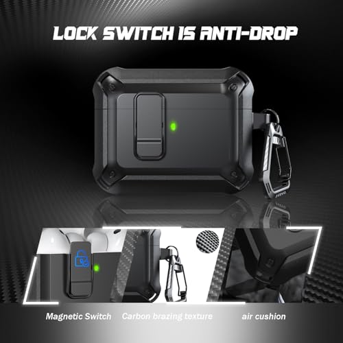 Image of AirPods Pro 3 Case with Lock Magnetic Lid MagSafe, Black