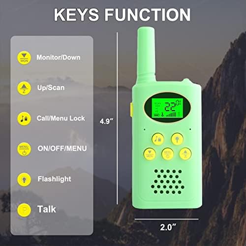 TUCHUNME Rechargeable Walkie Talkies for Kids 8 Channels 2 Way Radio Toy with Lithium Battery Backlit LCD Flashlight 3 KM Long Range for Boys Girls Birthday (3 Packs)