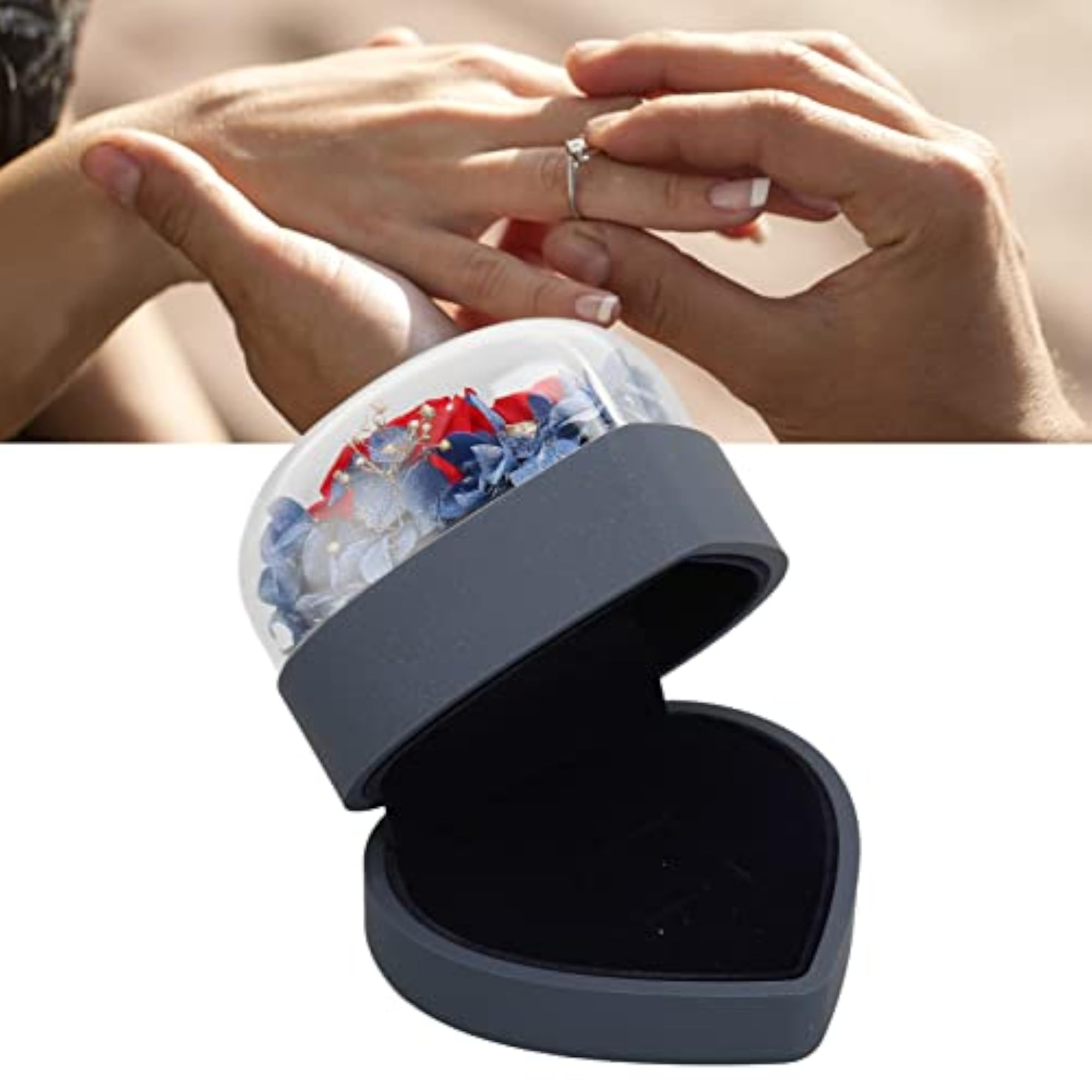 Eternal Rose Box Romantic Heart-Shaped Flip Box