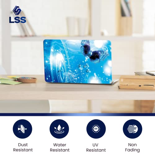 Image of LSS 15 15.6 Inches Laptop Notebook Skin Sticker with 2 Wrist Pads - Reusable Cover Protector Vinyl Sticker Cover Decal Fits 13 inch - 16 inch HP Asus Acer Samsung - Water Butterfly Pattern