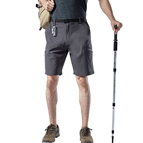 Zyxtim Mens Hiking Shorts Knee Length Quick-Dry Lightweight Comfty Summer Travel Work Fishing Camping Hang Out Tactical Short Grey #TOP1