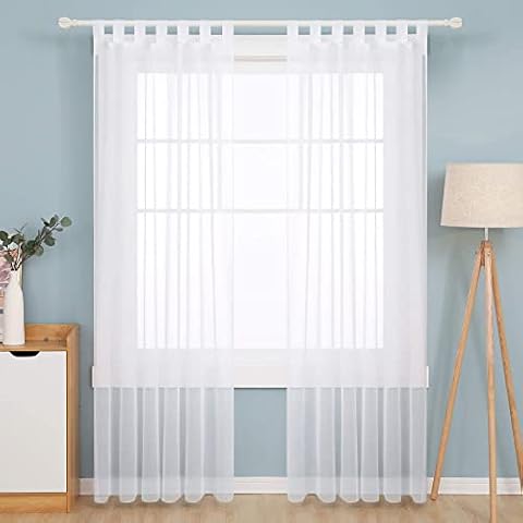 Deconovo Rideaux Voilage 132x160cm Blanc Cover