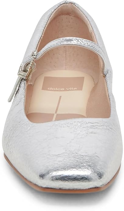 Dolce Vita Women's Reyes Ballet Flat 8.5 Silver Distressed Leather image 6 of 6 B0CKG73MLB