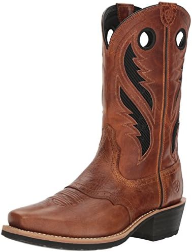 Ariat Mens Heritage Roughstock VentTEK Western Boot Gingersnap/Two Tone Tan 10.5