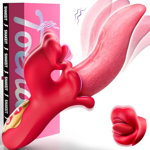 Toendi Vibrator Tongue Toy for Women - Sex Toys Thursting Vibrators Dildo with 9 Licking Swing Sucking & 9 Vibrating Mode, Rose Toy G Spot Rabbit Clit Adult Toys Dildos for Female Couples Games