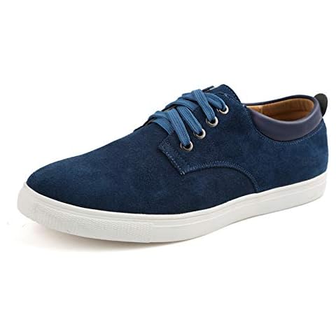 Lnafan Men’s Suede Lace Up Casual Shoes Boat Shoes Deck Shoes Driving Shoes Blue Size 13UK Cover