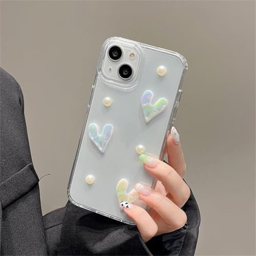 Coque antichoc pour iPhone 12 et modèles Pro Max à motif cœur transparent - 4