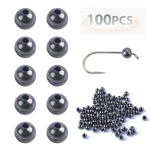 Goture 100PCS/5Colors Fliegenbinden Perlen Wolfram Perlen Messing...