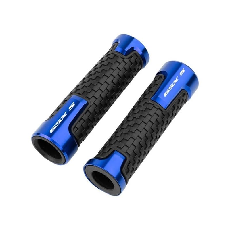 Poignée de guidon de moto CNC anti-vibration en caoutchouc bleu