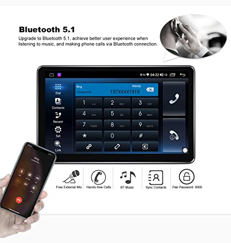 Joying 10.5 Inch Single Din 4+64Gb Android 10.0 Car Radio With Octa Core 1280 X 720 Ips Detachable Full Touch Display In Dash Head Unit Support 4G Sim Card/Fm Radio/Optical Audio Output/5G Wifi/Aux-In #TOP6