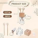 WRINGKIT 20 Pack Car Diffuser Bottles Empty, Essential Oil Diffuser Bottle with Vent Clip, Clear Glass Perfume Bottle, Wooden Cap Aromatherapy Car Air Freshener Diffuser for Auto Fragrance, Cars Decor