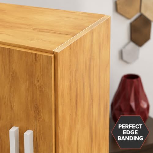 Image of Bniture 2 Door Wooden Wardrobe for Bedroom | Almirah for Clothes with 4 Shelves, Engineered Wood Wardrobe for Clothes | Cupboard for Bedroom (46D x 80W x 182H CM) | 3 Years Warranty (Giant Wood)