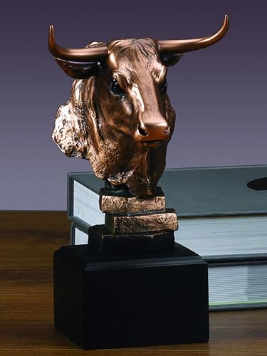 Figura Decorativa Toro Mercado Bursátil Acabado Bronce miniatura 2