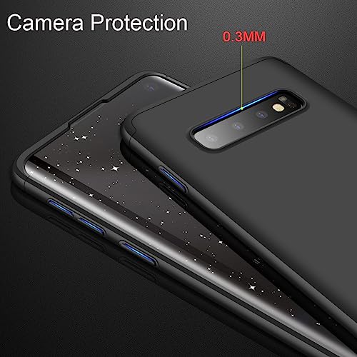 Image of Case for Galaxy S10,Ultra-Slim Thin 3-in-1 Hard PC Case Cover 360 Degree Full Body Protective Cover Compatible with Samsung Galaxy S10 Case 6.1 inch (Black)