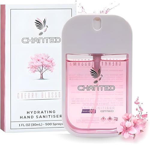 Chanted Mini Hydrating Hand Sanitiser Spray | Travel size 30ml (Cherry Blossom)