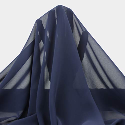 TELA DE ORGANZA FINA EN COLORES LISO CON MUCHA CAÍDA SERIE DRAVA DE ANCHO 150cm POR METRO (AZUL MARINO, 1 METRO)