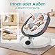 Babywippe Elektrisch Neugeborene bis 9 kg, Klappbar Bluetooth Babyschaukel Elektrisch mit 5 Schwinggeschwindigkeiten, 3-stufigem Timer und Fernbedienung, Tragbar Leicht Wippe Baby Elektronisch (Grau)