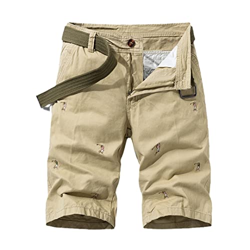 Short cargo décontracté pour homme AXEBHPED en coton kaki avec poches, taille 2