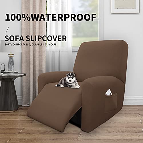 Image of Easy-Going 4 Pieces Waterproof Recliner Chair Slipcover Washable