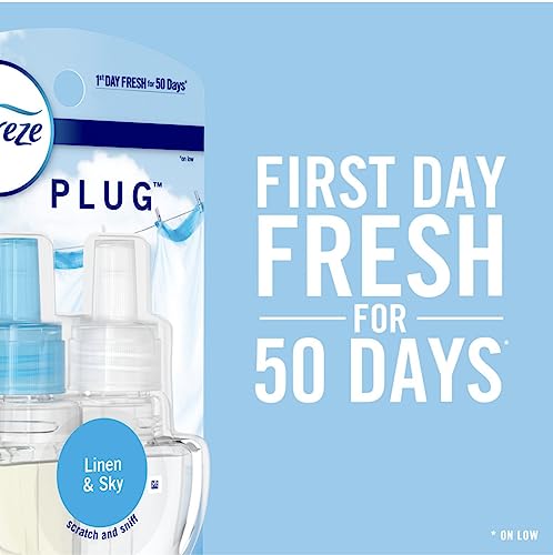 Image of Febreze Plug in Air Fresheners, Mediterranean Lavender, + April Downy, Odor Eliminator for Strong Odors 5 Oil Refills