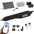 ZUMI Automatic Solar Gate Opener, Smart App Control Swing Gate Opener for Gates up to 900lb 20ft with Remote Control, Electric Gate Opening System for Home Driveway Garden