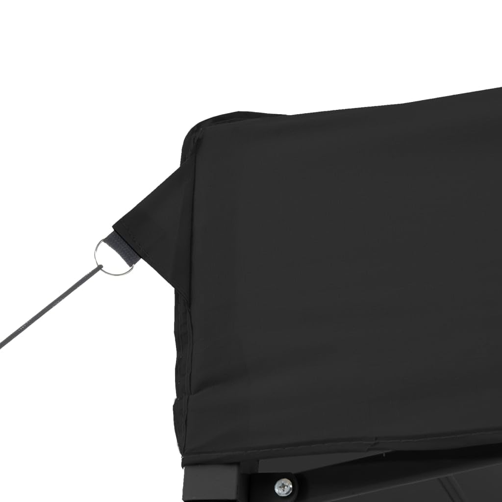 Carpa plegable para eventos con 3 partes laterales en color negro, pop-up con marco de acero, carpa, resistente a la intemperie de Oxford, espaciosa