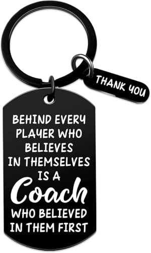 AWIWTOBQ Keychain Coach Appreciation Gift Thank You Keyring Gift for Hockey Baseball Soccer Football Volleyball Team Fitness Instructor