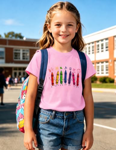 Image of Girls' School Days Short Sleeve Shirts Graphic T-Shirts Size 5-8