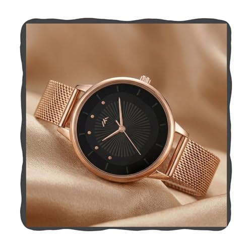 Image of WISEWALKER Women's Analog Wrist Watch for Ladies and Girls | Stylish & Trendy | Rose Gold Stainless Steel Premium Strap | Perfect for Casual, Party & Formal Wear