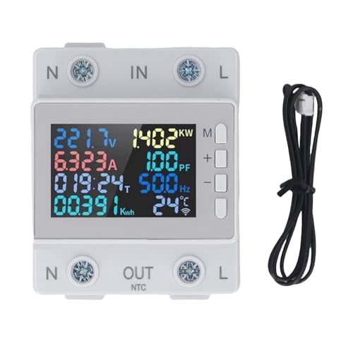 Compteur d'énergie monophasé Din Rail voltmètre ampèremètre wattmètre AC 63A