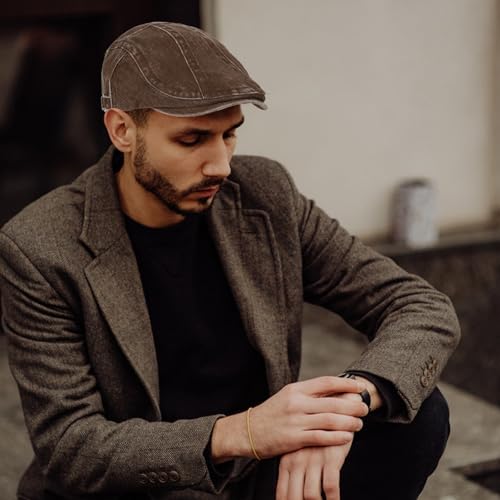Image of 3Pcs Men's Newsboy Caps Cotton Cooling Hat Adjustable Flat Cap for Men