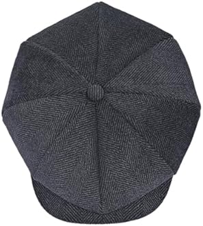 jerague Wool Newsboy Cap for Men Women - Classic Vintage Gatsby Lvy Cabbie Hat Flat Beret Cap Adjustable Size