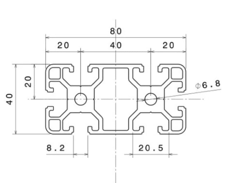 YIBO Perfil de Aluminio 40X80 Aluminio Ranurado 4080 Marco de Equipo Estándar Europeo (1, Aluminio, 40X80-110CM)