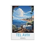 KTYWZ Retro-Vintage-Wandplakette aus Blech, Tel Aviv, 