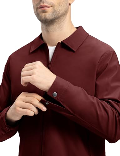 TBMPOY Mens Lightweight Jackets Light Windbreaker Full Zip Casual Work Jacket Golf Business Fall Track Coat with Pockets