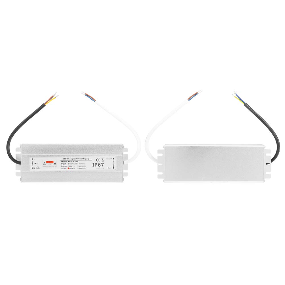 Alimentatore driver LED 24V 120W 5A Trasformatore guscio in alluminio IP67 con protezione da sovraccarico per strisce luminose a LED Illuminazione interna
