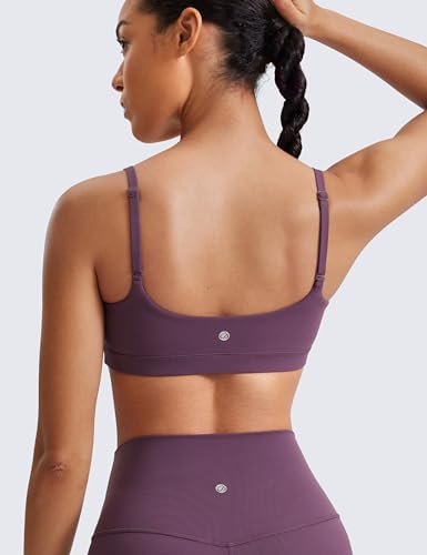 Image of CRZ YOGA Butterluxe Scoop Neck Sports Bras | Light Support, Removable Pads, Yoga, Extremely Soft, U Back, Adjustable Spaghetti Straps, for Women