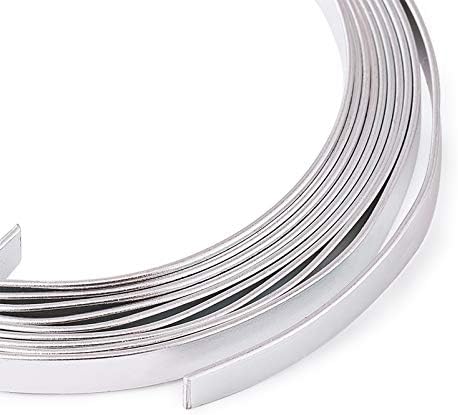Fashewelry 5mm Aluminum Flat Wire Silver 32.8Ft Bendable Nose Wire for Face Masks Soft Craft Wire for Wire Wrapping, Resin Bezel Frame, Jewelry Ring Making