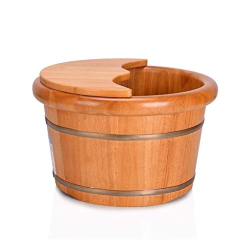 Baril de bain de pieds en bois naturel pour rituel de pédicure relaxant