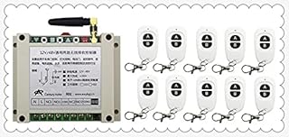 New DC12V 24V 36V 48V 10A 2CH RF Wireless Switch Relay Receiver Remote Controllers & 10* White AB Keys Waterproof Transmitter