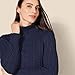 Amazon Essentials Women's Long Sleeve Fisherman Cable Knit Turtleneck Sweater (Available in Plus Size), Navy, Large