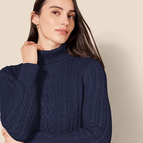 Image of Amazon Essentials Women's Long Sleeve Fisherman Cable Knit Turtleneck Sweater (Available in Plus Size)
