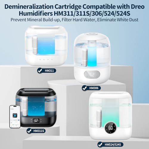 Image of 2-Pack Humidifier Demineralization Cartridge Compatible with Dreo Humidifiers HM306, HM311 /311S, HM524 /524S, Prevents Hard Water Build-Up | Filters Mineral Deposits | Eliminate White Dust