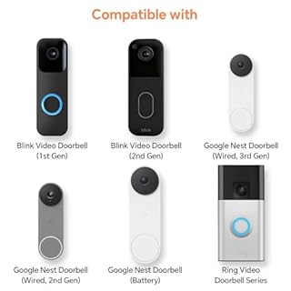 Smart WiFi Wireless Doorbell Chime for Google Nest, Ring, Blink – App-Connected with 58 Music, 5 Adjustable Volume & LED Light, No Wiring Required (1pack, Black)