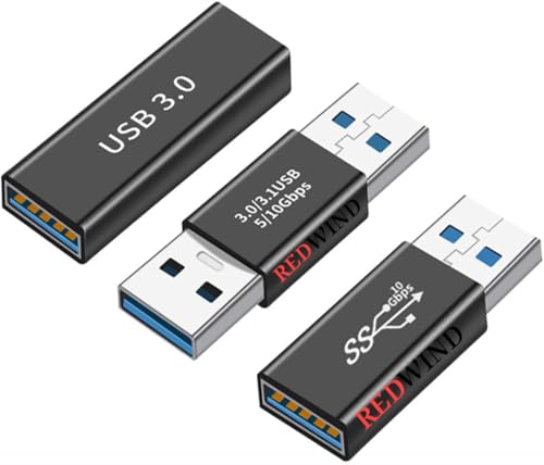 Image of REDWIND 3-Kinds of USB 3.0 Adapters K it, USB 3.0 Female to Female & Male to Male & Female to Male High Speed Converter Extension Coupler Connector for PC Car Laptop USB Devices