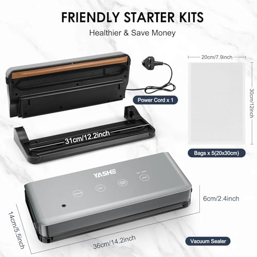 Yashe Vacuum Sealer Machine With Dry & Moist Modes, 5-In-1 Multi-Functional Food Vacuum Sealer Machine For Sous Vide Cooking, 30Cm Seam For Preserving Meat, Fish, Fruits, And Vegetables - 8