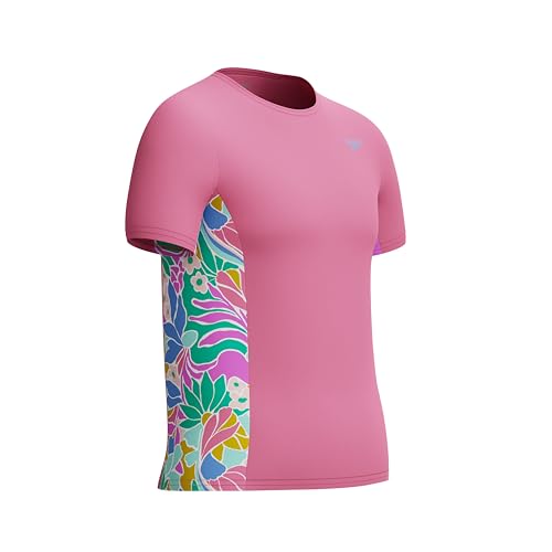 Image of Speedo Girls' Uv Swim Shirt Short Sleeve Printed Rashguard