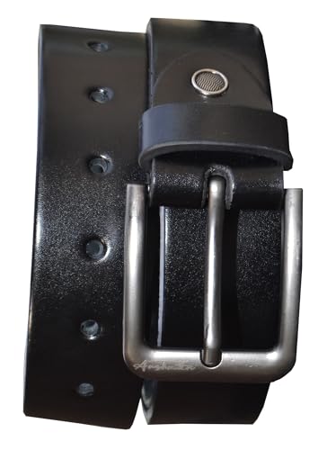 Men's Genuine Leather Belts Mens Work Casual Dress Jeans Men Belt Metal Buckle 1.5" in Gift Box Size 32 to 48 6