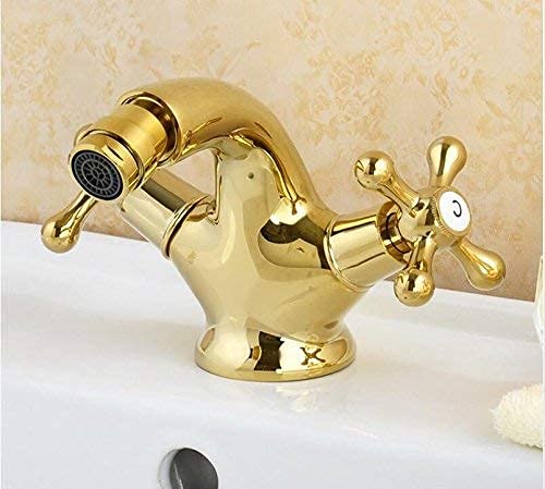 Oro Bidet Rubinetto Albero Rubinetto Doppia Maniglia Bacino D'oro Bidet Miscelatore Gru Ottone Antico Rubinetto Bagno Interessante Vita